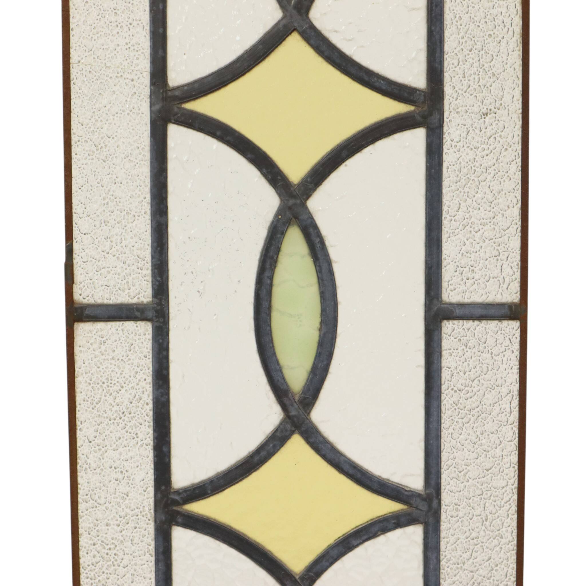 Art Deco Geometric Stained Glass Window 85x24cm
