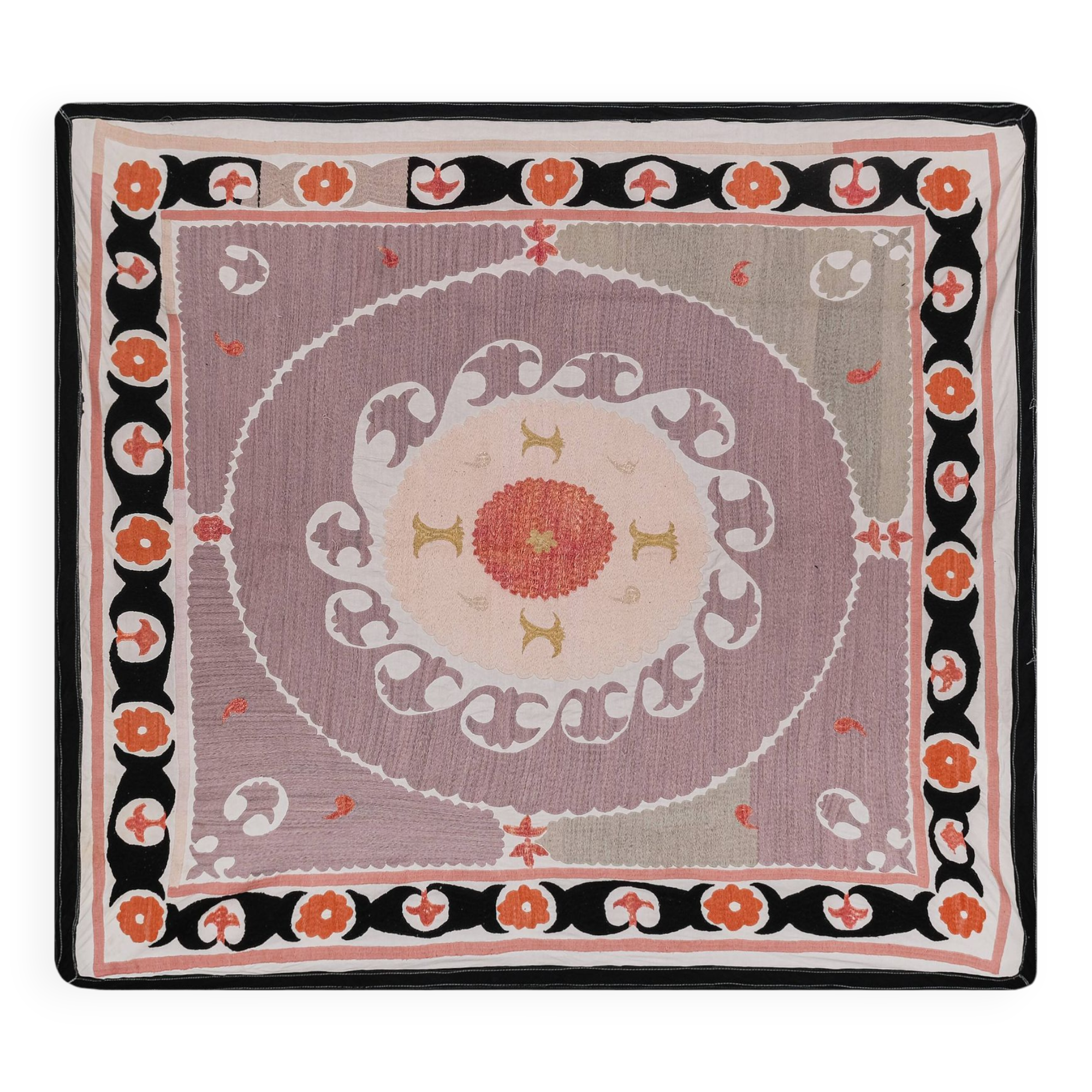 Hand knotted rug, vintage Turkish rug 120x137 cm
