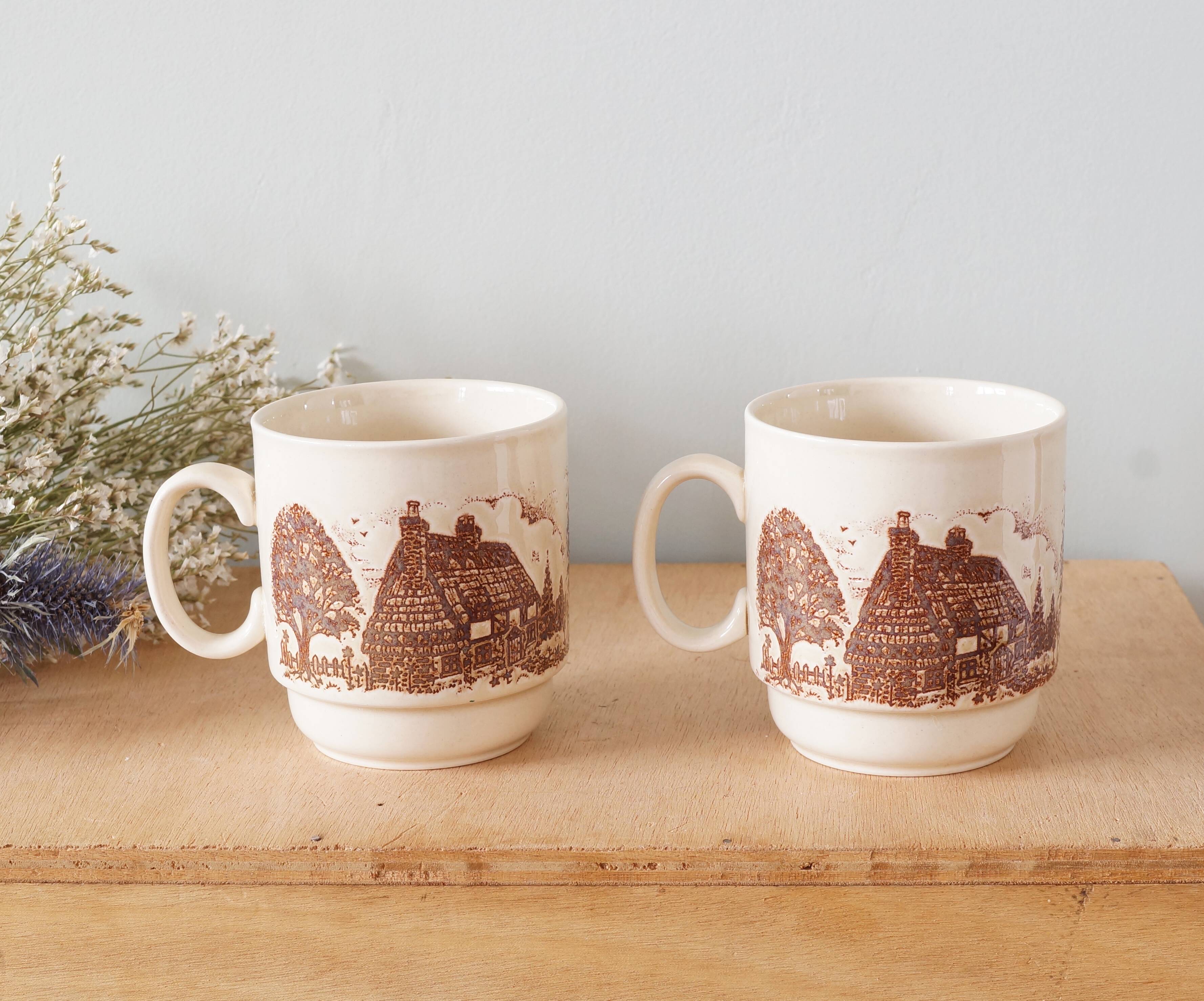 Pair of stoneware cups Made in England