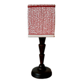 Art Deco wooden lamp and couture lampshade