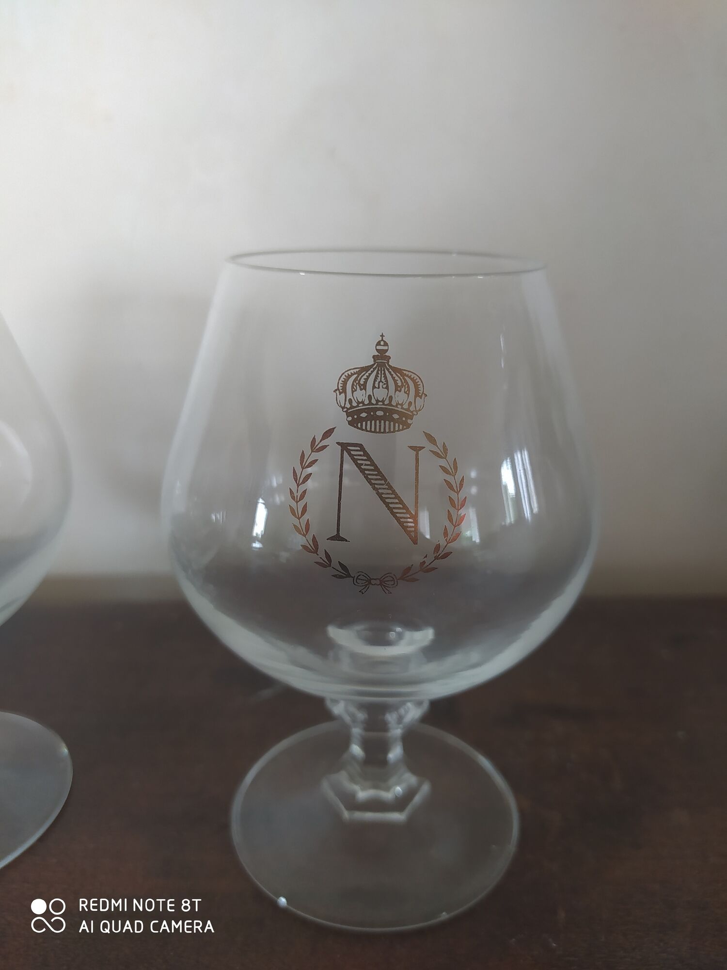 Set of 3 cognac glasses in baccarat crystal