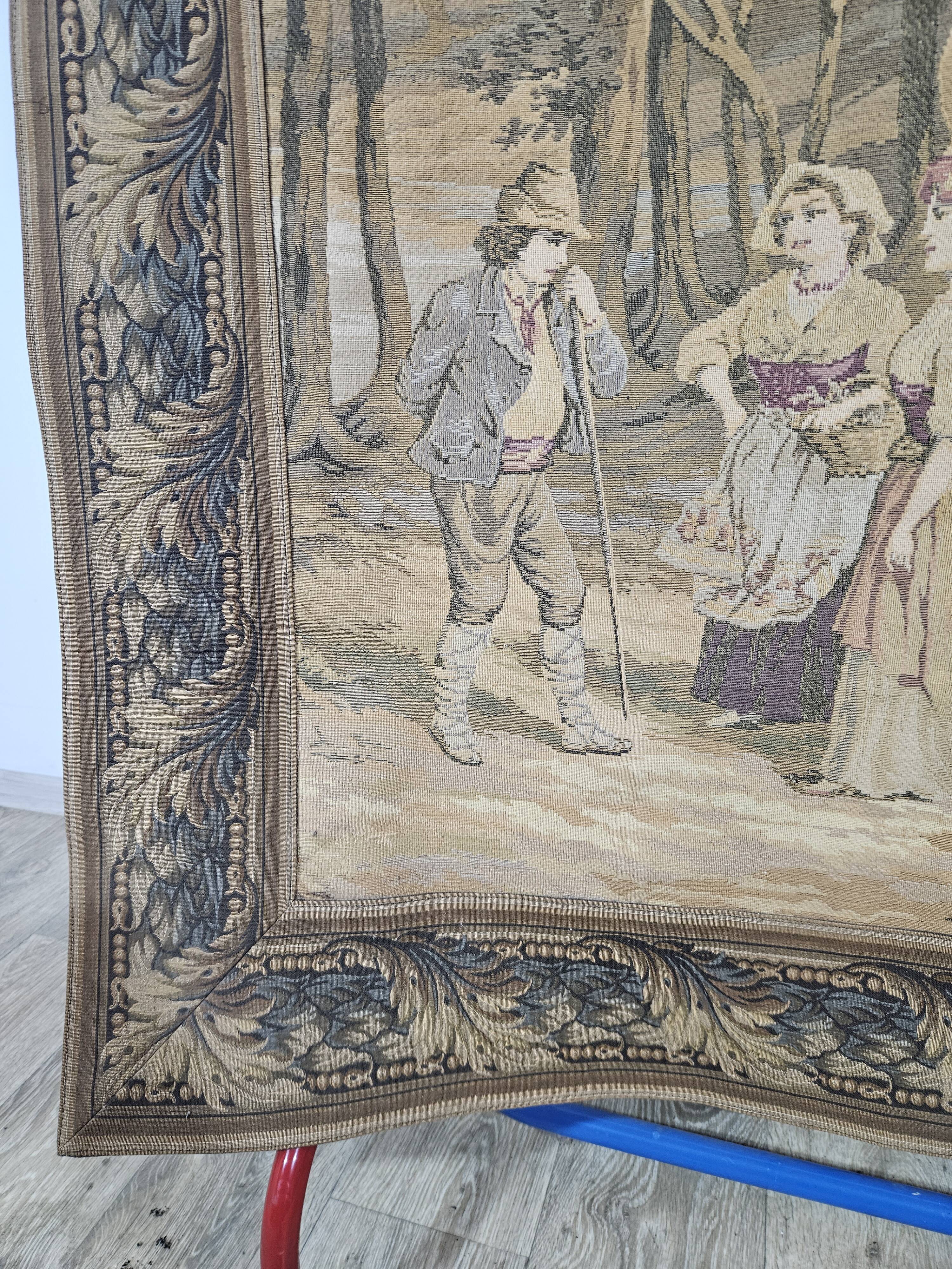 Tapestry with an idyllic forest scene