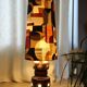 Glazed ceramic lamp from the 1960s/1970s with dual lighting