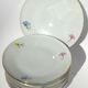 10 plates dessert porcelain decoration flowers 50's melitta