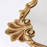 Large old mirror, golden shell, height 70 cm