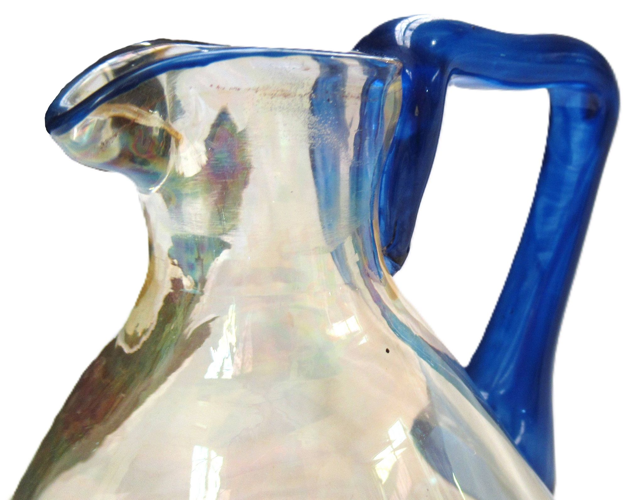 Postmodern service bar blown glass – 1 carafe and 6 St Murano glasses