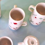 Set of 12 Postmodern Memphis cups by Royal Mosa Maastricht, The Netherlands