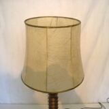 Charles Dudouyt style lamp in turned wood from the 1940s