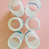 6 vintage glasses fanta white and blue