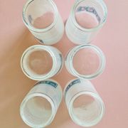 6 vintage glasses fanta white and blue