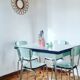 Table en formica des années 50 et ses 4 chaises assorties