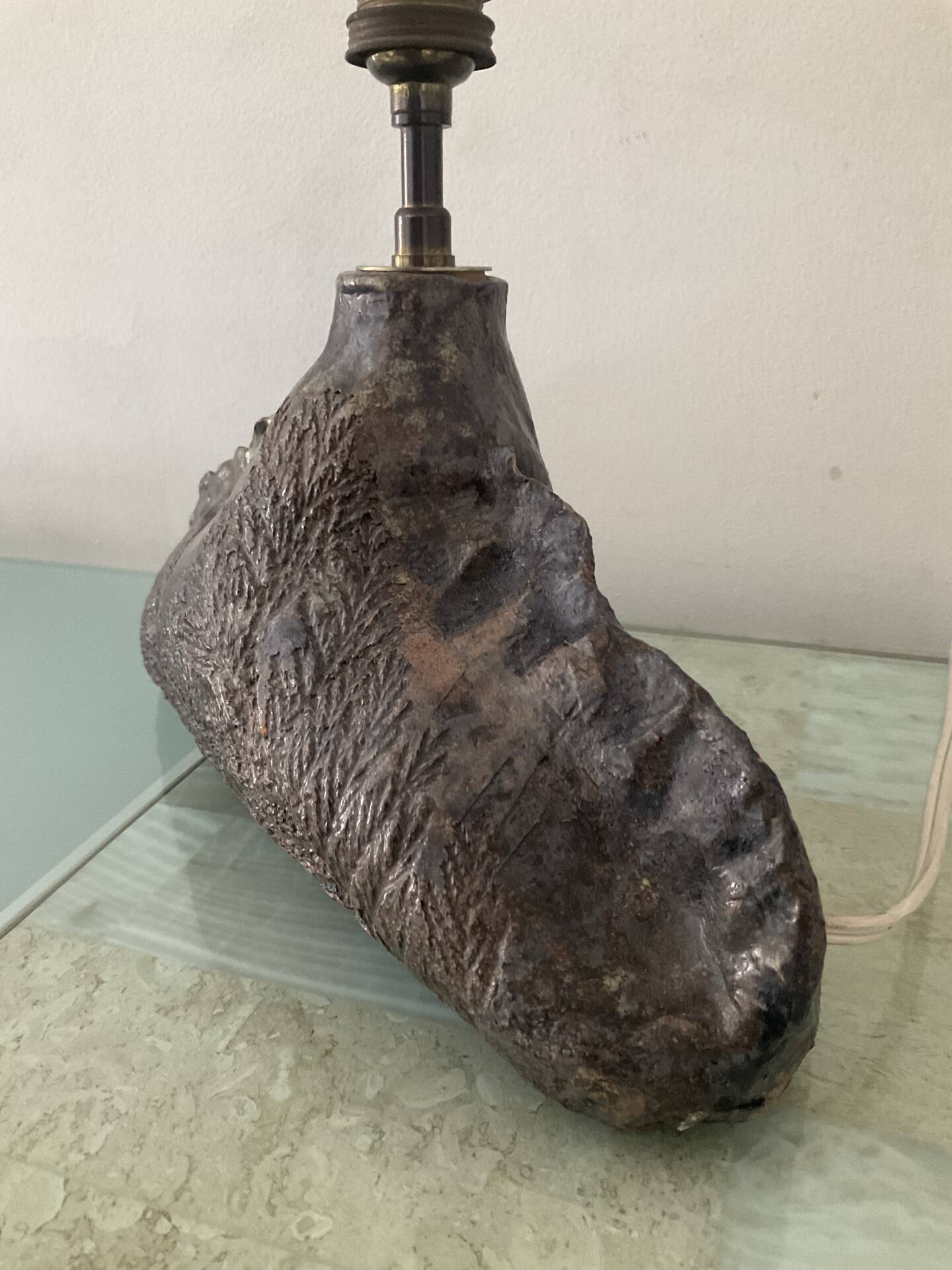Vintage brutalist ceramic lamp base