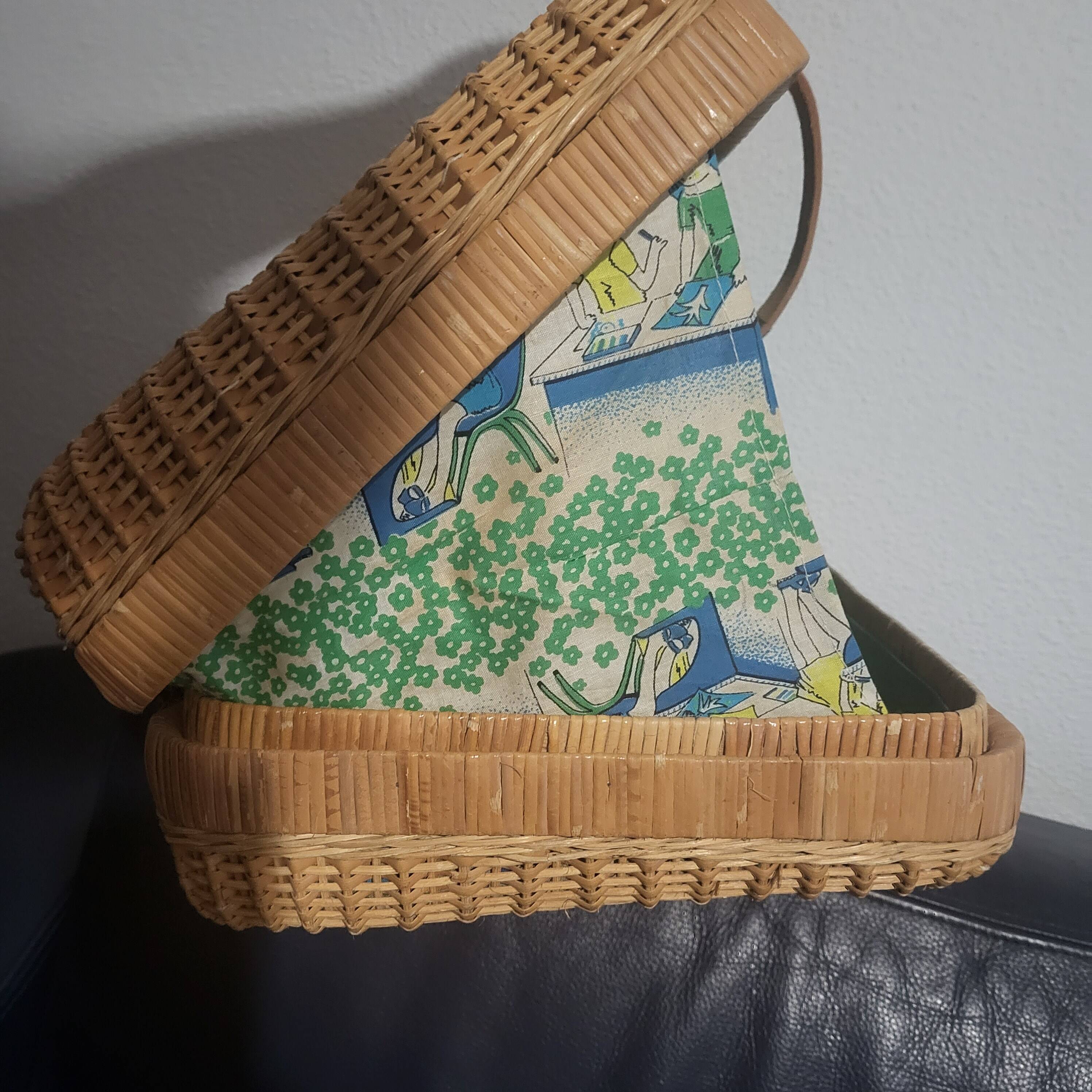 Rattan and wicker suitcase