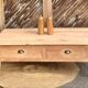 Renovated coffee table in raw solid wood - 2 through drawers