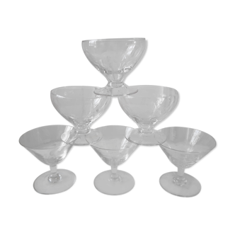 Lot of 6 20s crystal champagne glasses