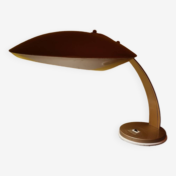 Lampe de bureau ufo française d'aluminor des années 1960