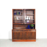Danish design rosewood sideboard with display cabinet from Brouer, 1960s