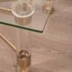 Table vintage années 70 en laiton et lucite design par sandro petti pour metalarte