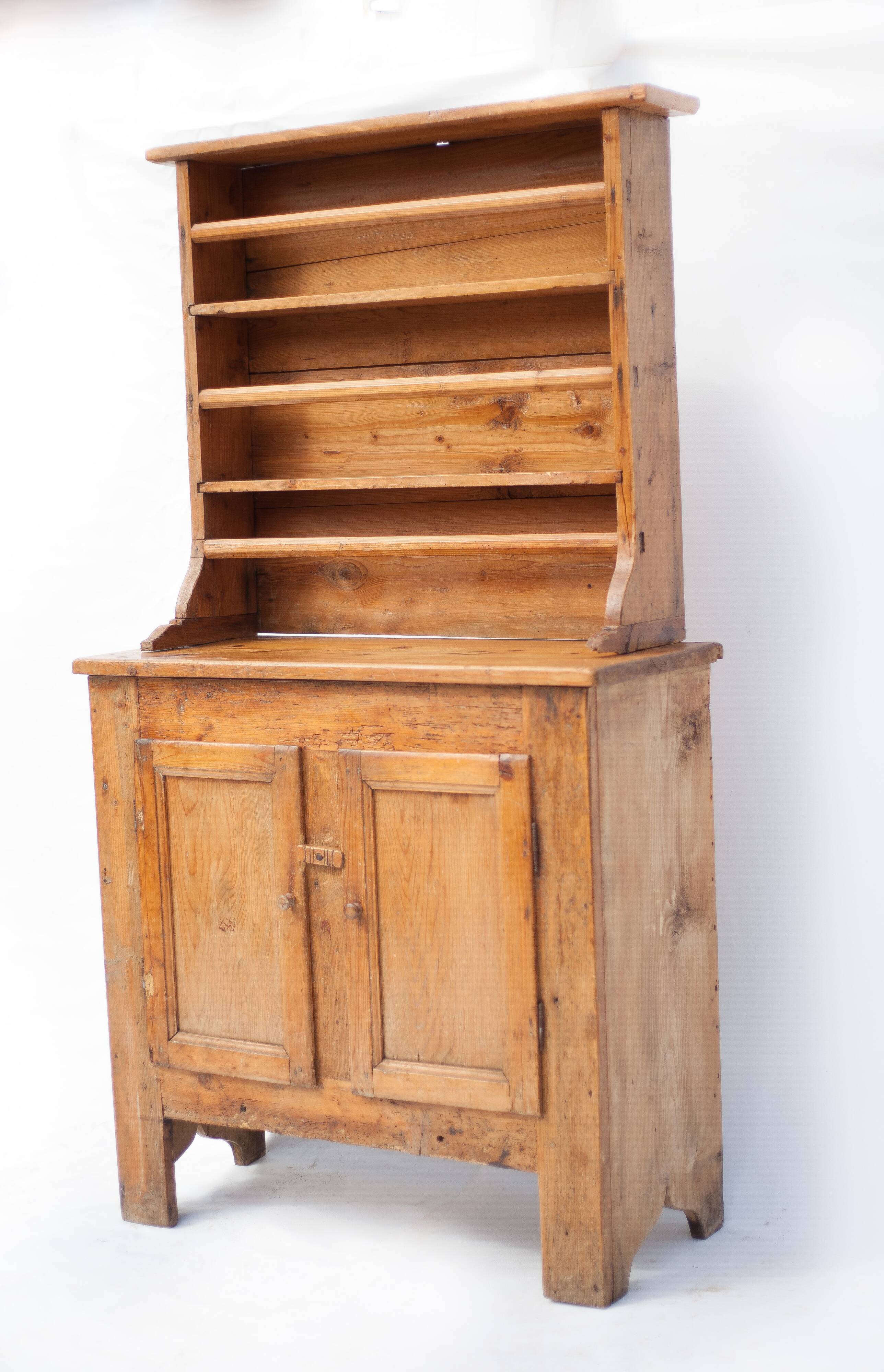 Vintage wooden furniture, sideboard, Savoyard dresser, storage furniture.
