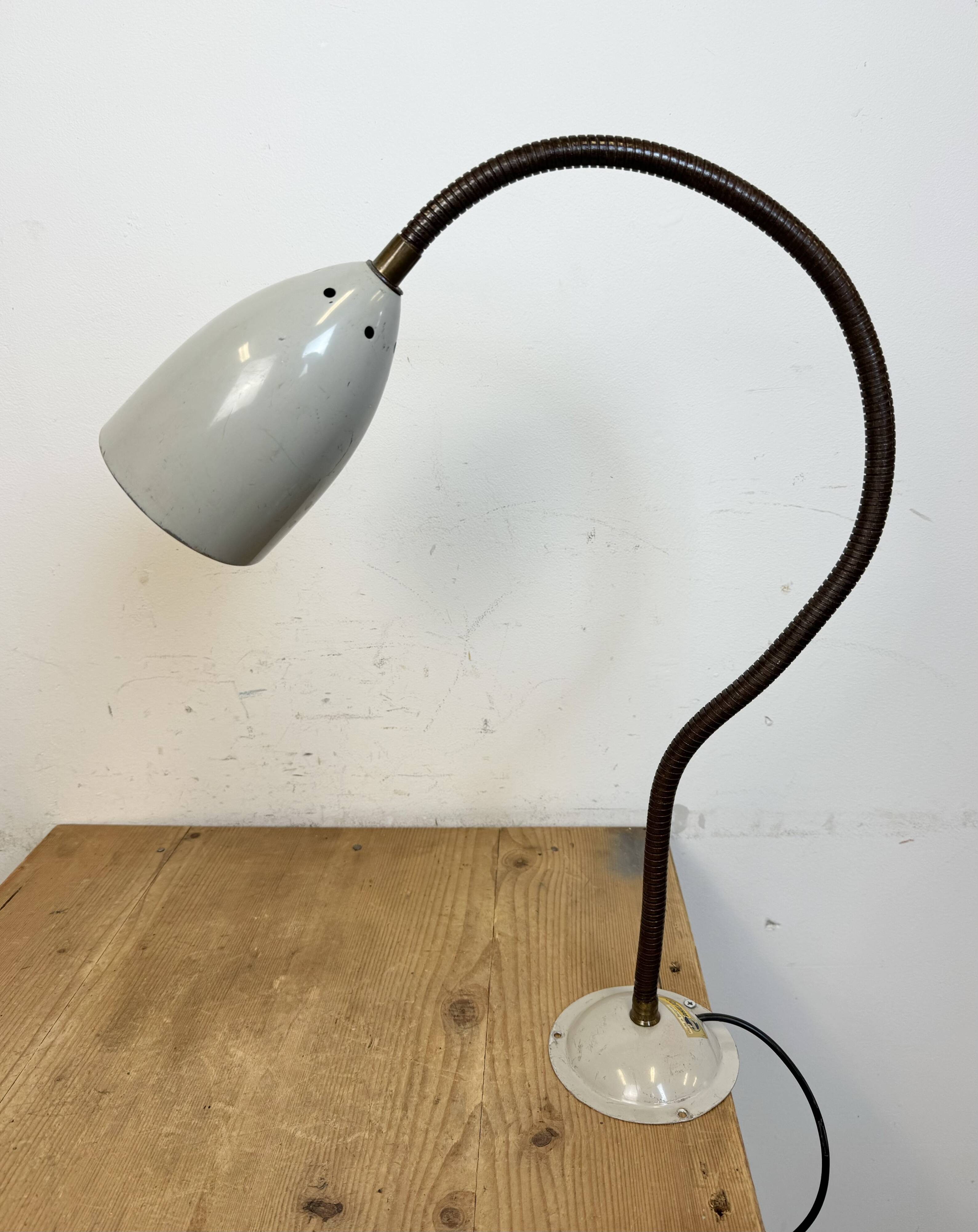Grey Industrial Gooseneck Table Lamp from Philips, 1960s