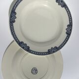 2 flat plates iron earth salins navy blue jumièges