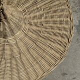 Small suspension, rattan luminaire in hat shape D:60cm