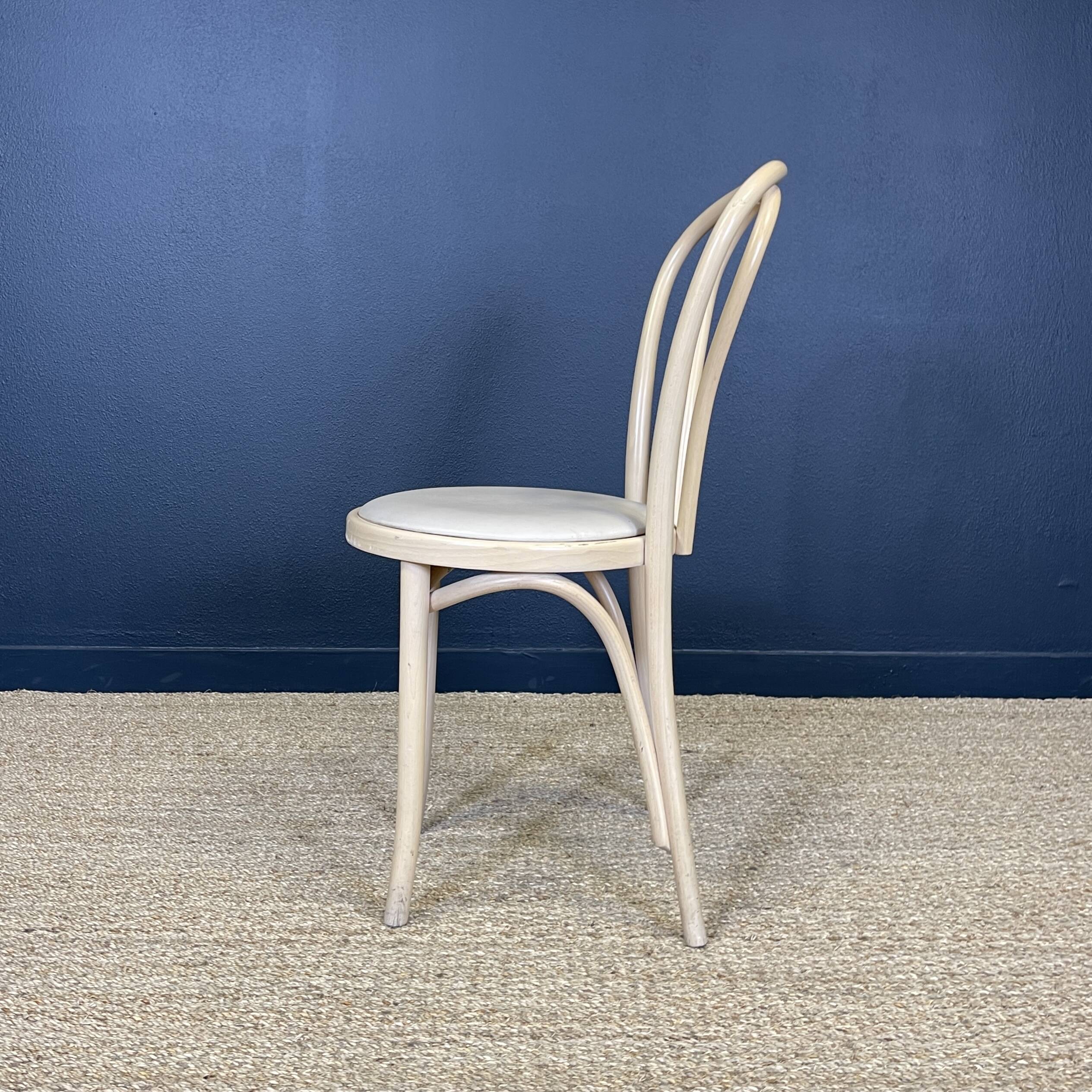 Set of 6 Thonet type bistro chairs light curved wood & Skaï GO IN Germany