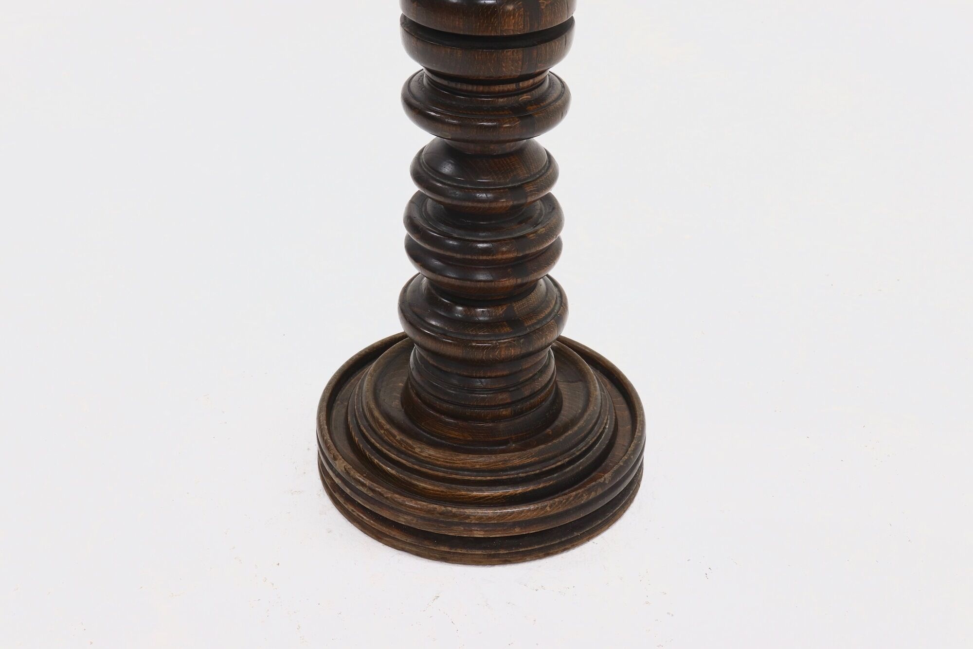 Solid Oak Wooden Skrew Pedestal 1960s