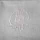 6 white damask cotton napkins monogrammed AP