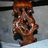 Neo-Renaissance corner armchair in carved walnut
