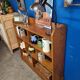 Large shelf, vintage solid oak bookcase from the 60s