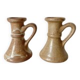 2 bougeoirs en grès