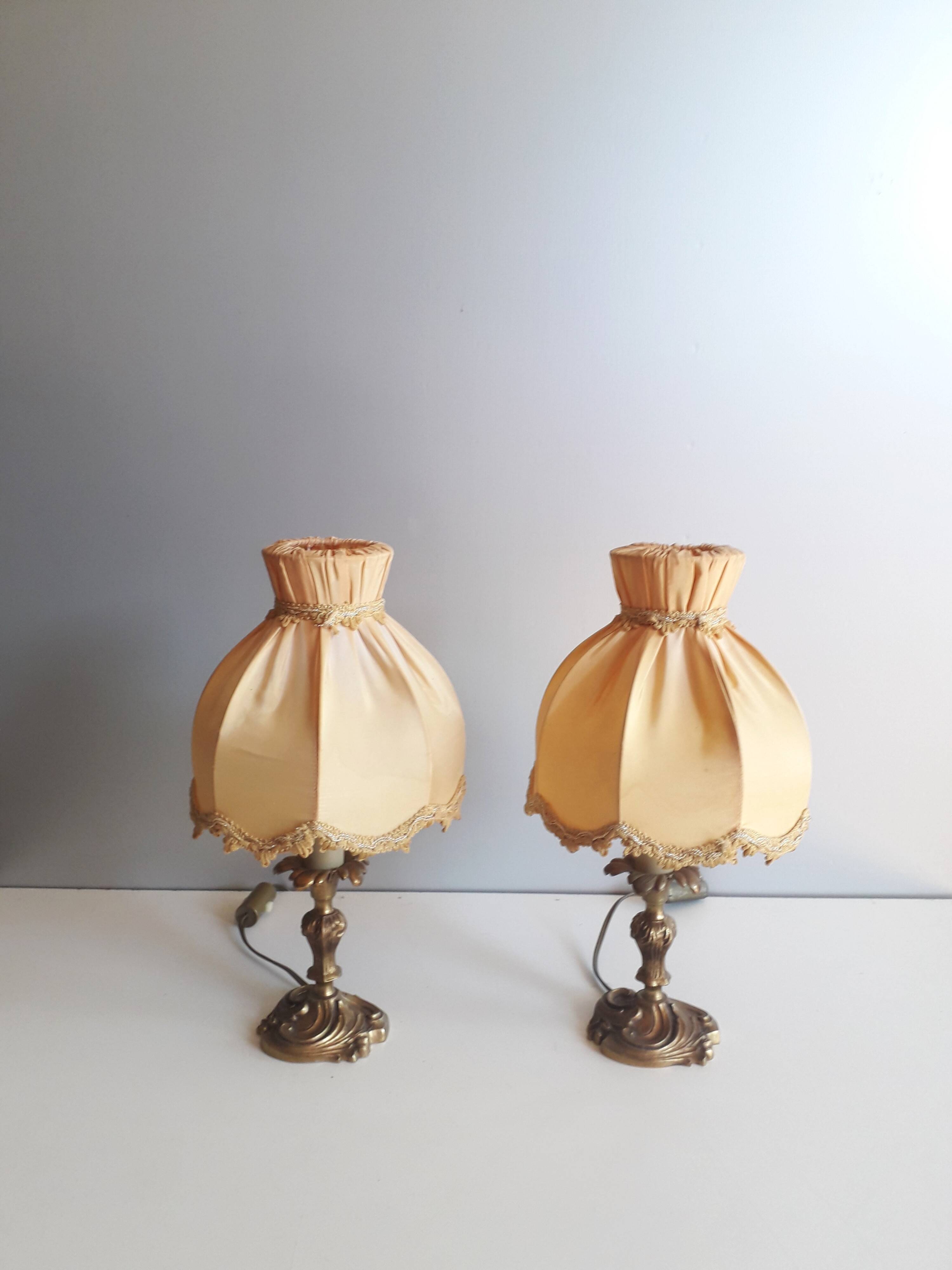 Paire de lampes de chevet/ à poser - bronze doré