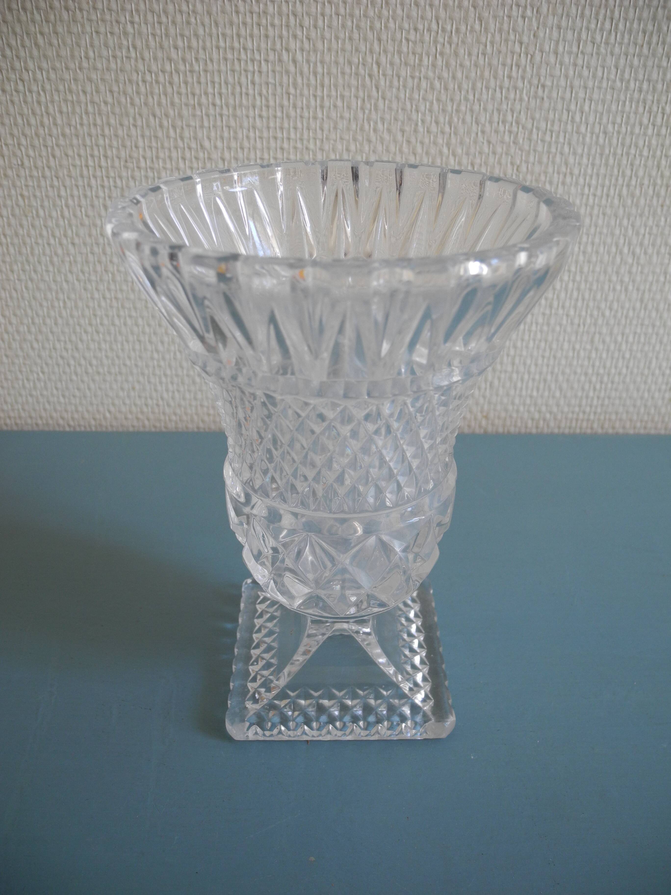 Medici vase molded crystal bohemian decor vintage french crystal vase