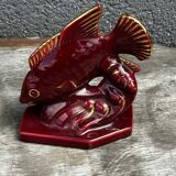 Art Deco sculpture 1930-1940 - Signed ceramic fish