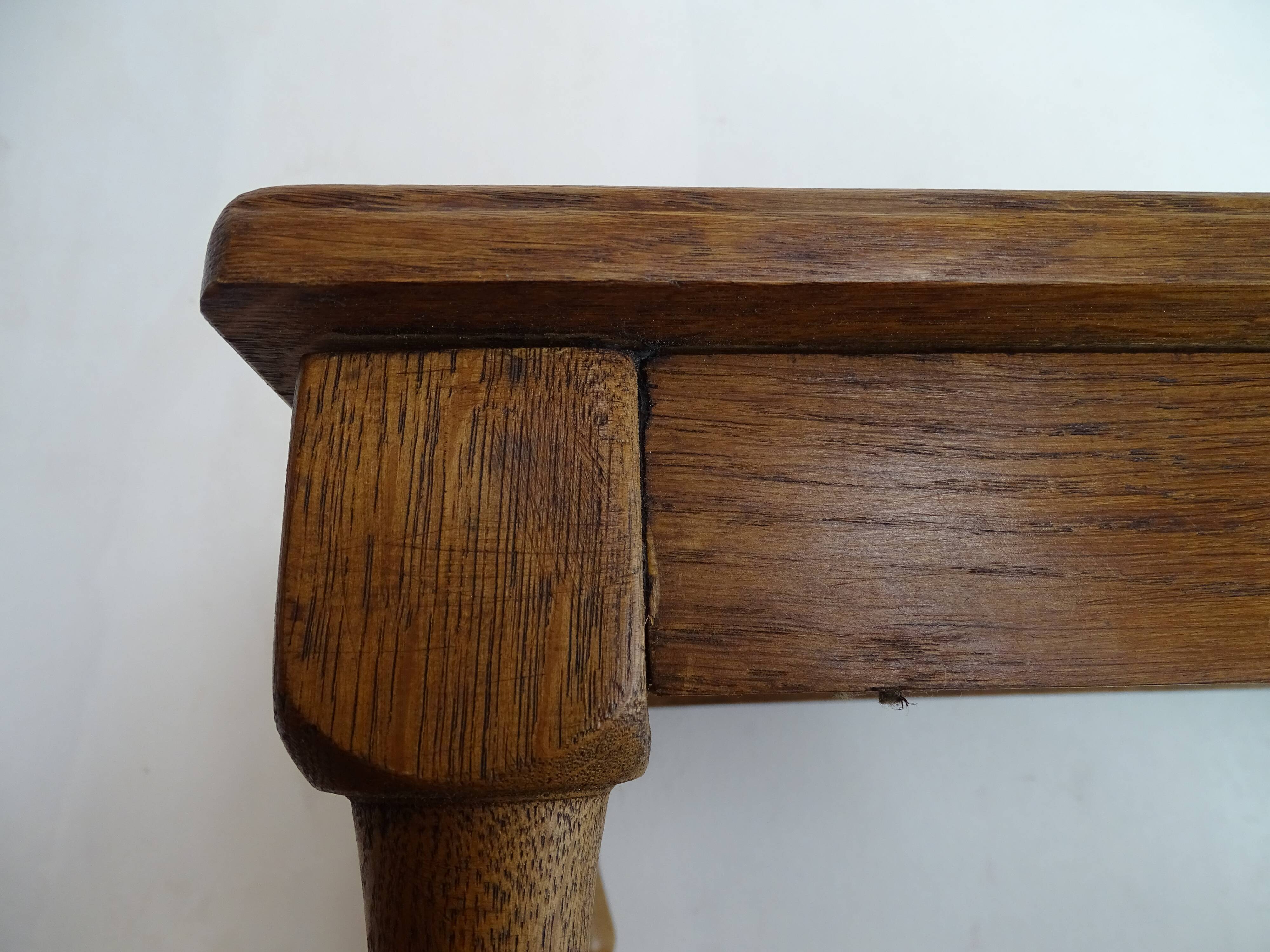 Old brutalist wood stool