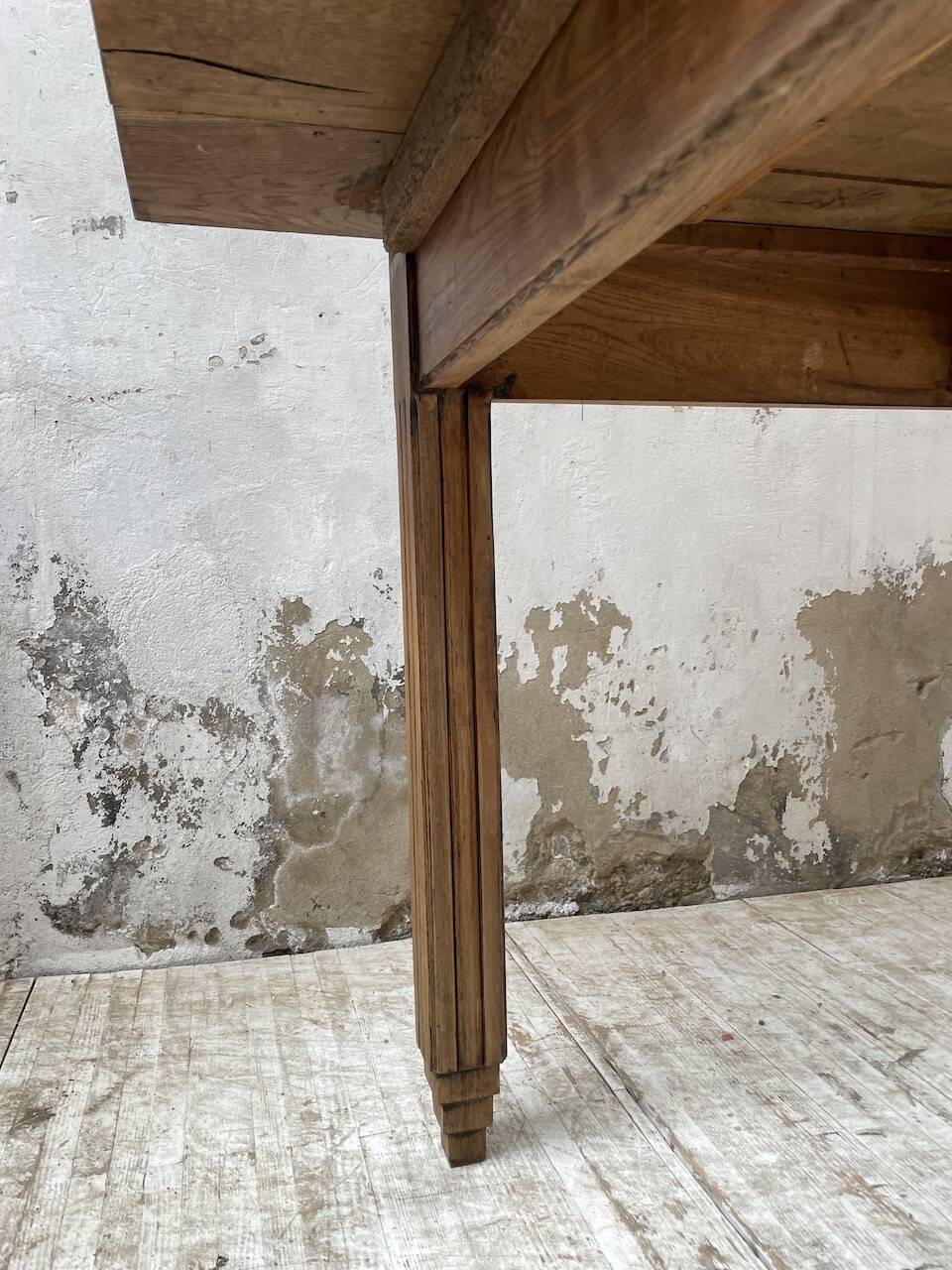 1950s oak butcher's farm table