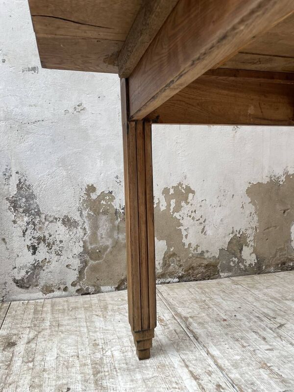 Table de ferme boucher chêne années 50