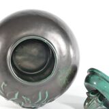 Large Art Deco Green Lidded Jar by Anna-Lisa Thomson for Upsala-Ekeby, 1930's