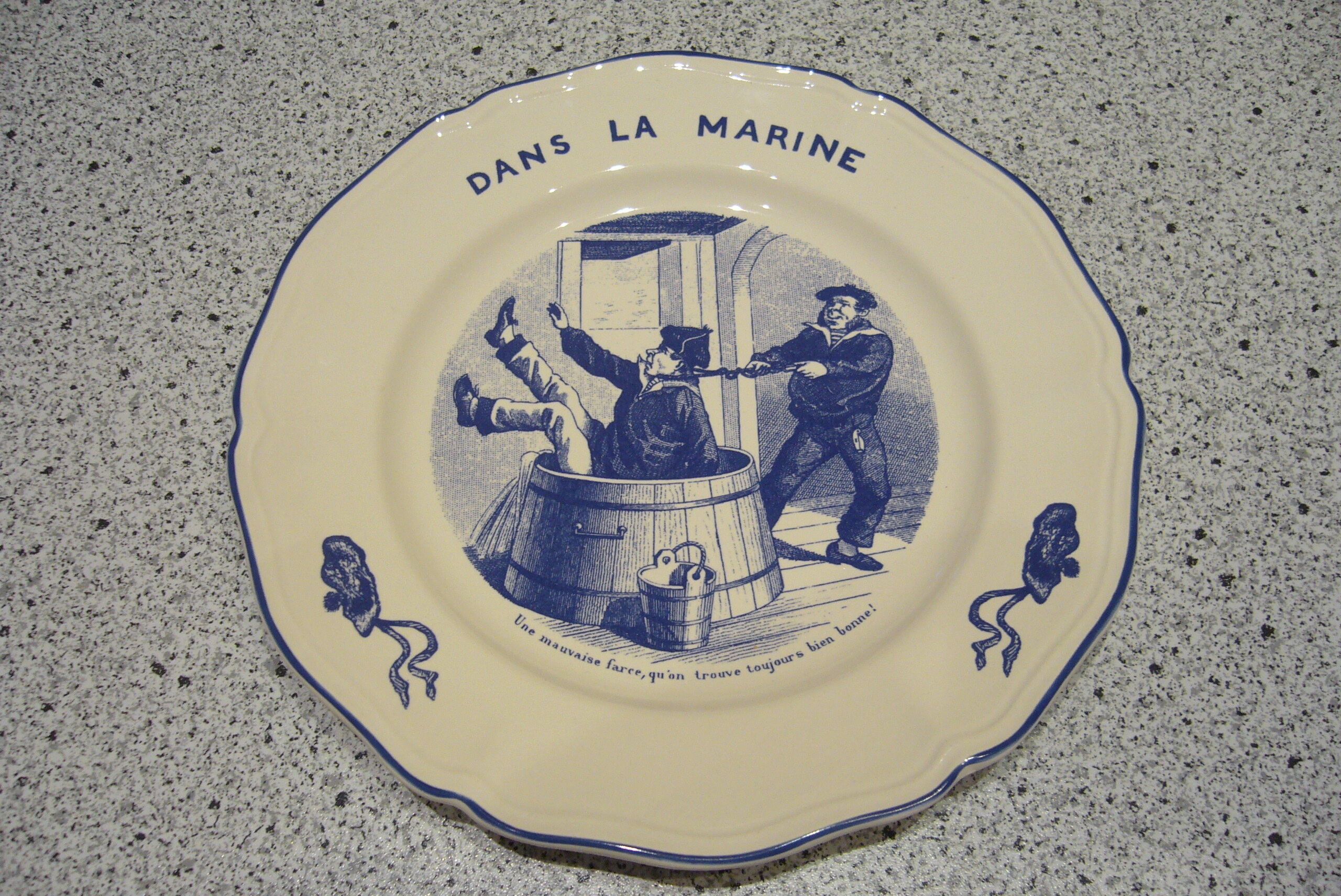 6 dessert plates Lunéville marine theme