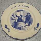 6 assiettes à dessert Lunéville thème marin