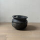 Lot of 3 ancient pots from Indonesia, black terracotta, wabi-sabi.