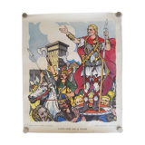 Clovis hoisted on the bulwark, educational poster edited by "Fernand Nathan Publisher", 50-60 years