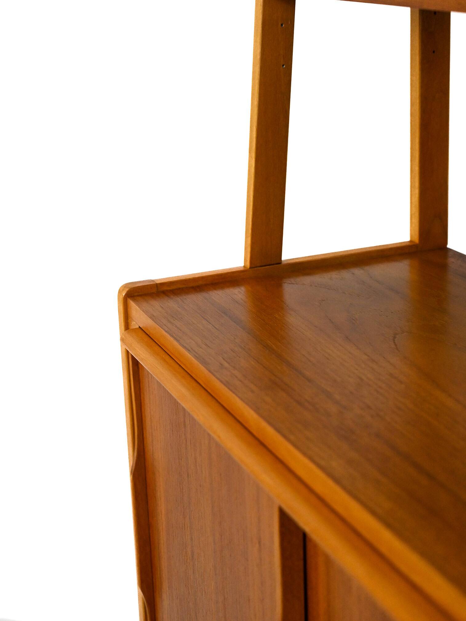 1960s bookcase with pull-out desk