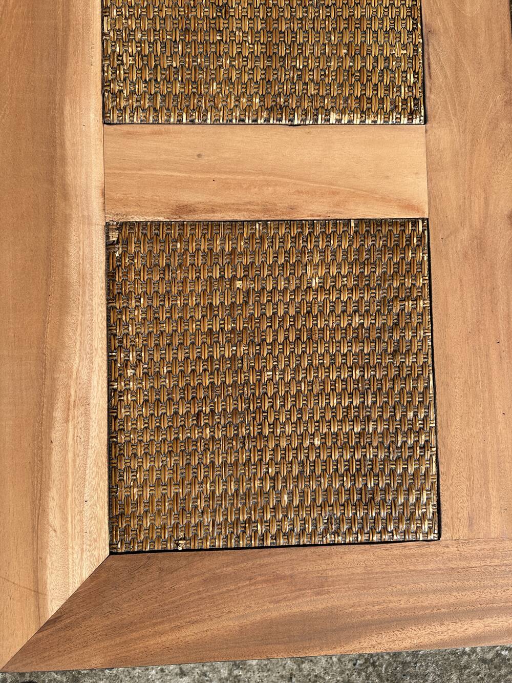 Square opium coffee table, solid teak, elephant legs