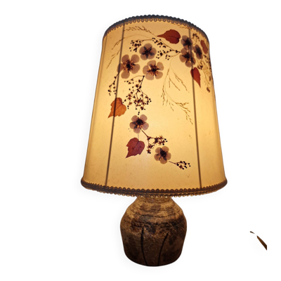 Lampe en grès et fleurs séchées atelier '' Le Trident '' Vallauris
