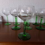 10 glasses of crystal wine engraved bunch of vintage grapes