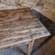 Antique French pine dining table, large farmhouse table on wheels, 19th century.