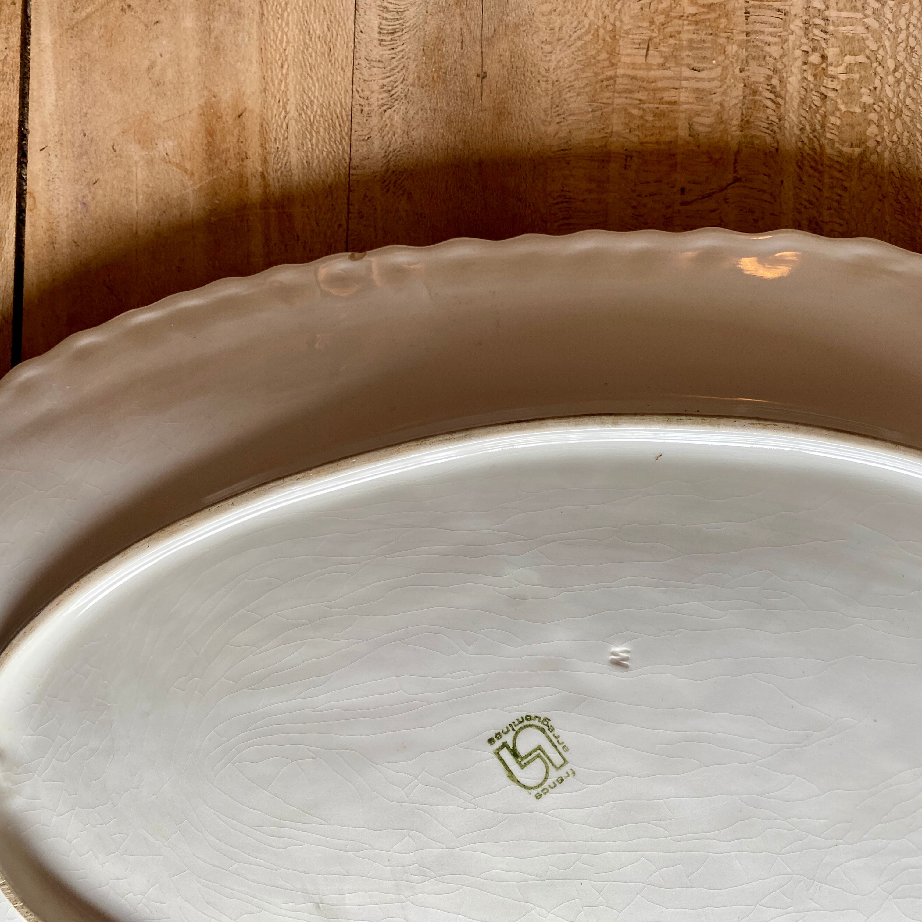 Lot plat et saucière poisson vintage Sarreguemines