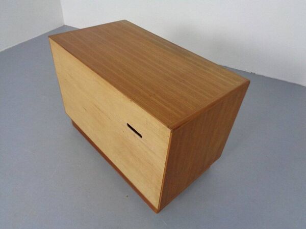 Small Teak Tambour Media Sideboard from Dyrlund, 1970s